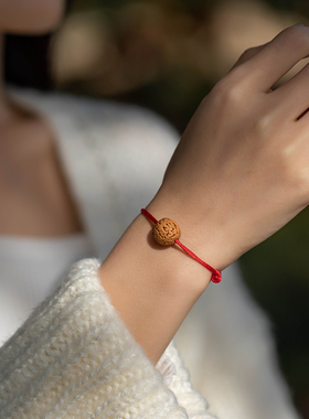 宝宝婴儿童新生红绳手链桃核胡篮桃木男女脚防惊吓压随身护手绳串