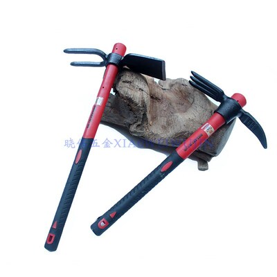 高品质全钢一体小洋镐三齿耙镐子二齿钢镐农用小镐锄头户外小尖镐