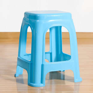 批发【10张装】塑料胶凳子加厚家用高凳可叠放客厅餐桌椅板凳方凳