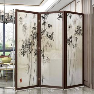 202风5新款实木新中屏断客厅入连屏花好户正对门隔折叠可式移动办