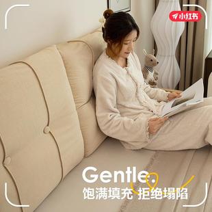 德芙绒床头软包靠实木床软背靠铁靠床垫无品牌/套四季腰罩靠防撞
