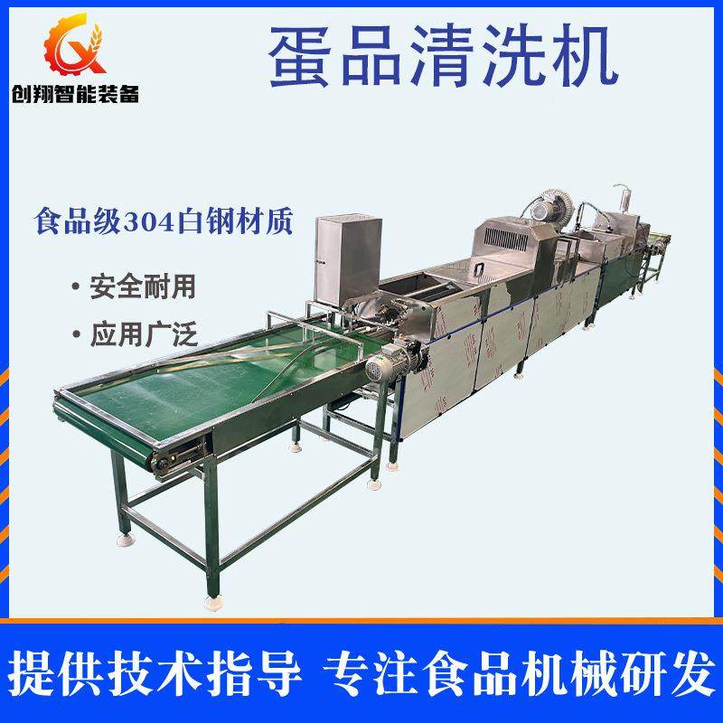 麻蛋清洗风酱干流水生保洁CSI蛋产消毒线喷油打码机单排毛刷洗蛋