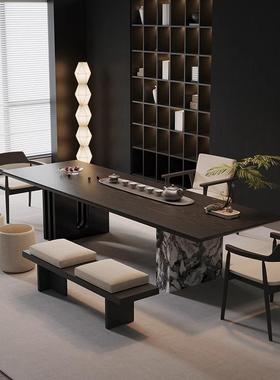 一实木板桌椅组合客厅家用岛台茶茶桌体62936办公室大桌泡茶台轻