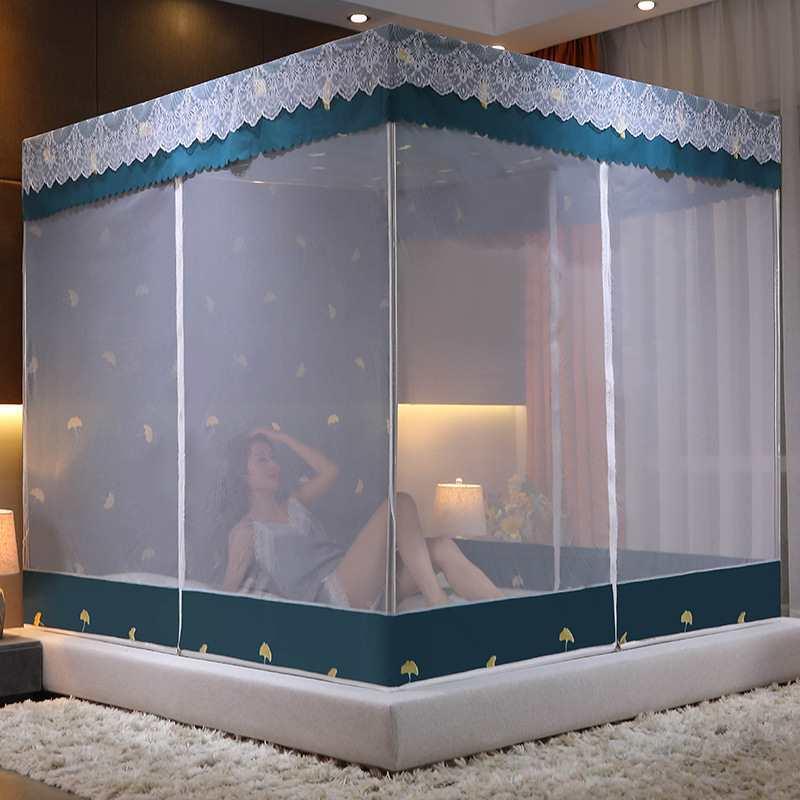 坐床式床防摔遮光蚊帐帘一体式151..8床F87MJ9TM全封闭拉米链蒙古