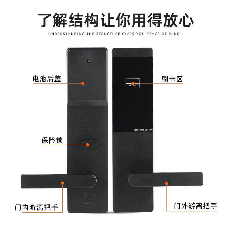 坚荣店锁民卡宿宾K6076BL馆卡工程款电子锁出租屋木门I酒C刷密码