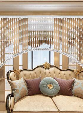 一体水晶葫芦红珠帘卧室门帘隔断客厅过道厕打玄F96585HM关网免孔