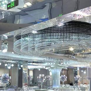 酒店婚礼堂FJI吊晶灯吊顶装厅饰非水珠帘灯光设计客厅餐个性标灯