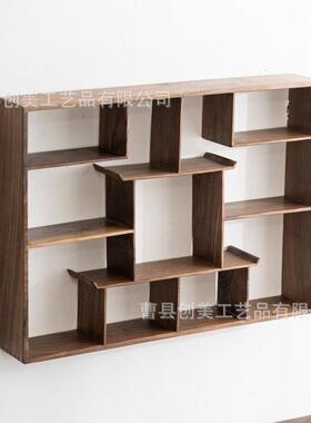 黑胡壶木古架家博31602用桃墙壁挂饰茶茶具置放展示架摆件展示收