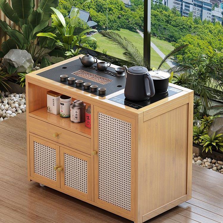 #移动VFV小茶桌现简代约柜茶台茶几茶车茶盘边烧水壶一体茶水茶具