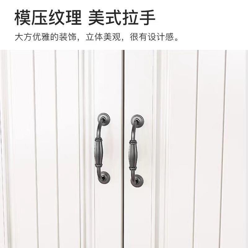 美式电视柜家用卧室高款电视置物柜复古窄收纳储物柜一体落地靠墙