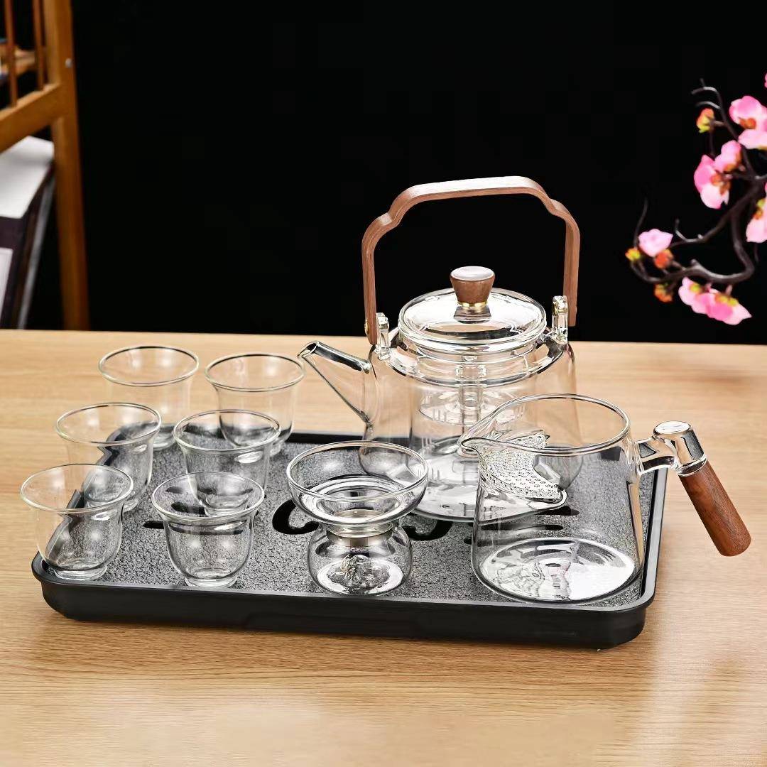 玻璃煮茶壶耐高温加厚家用大容量茶水分离提梁壶电陶炉泡茶壶套装