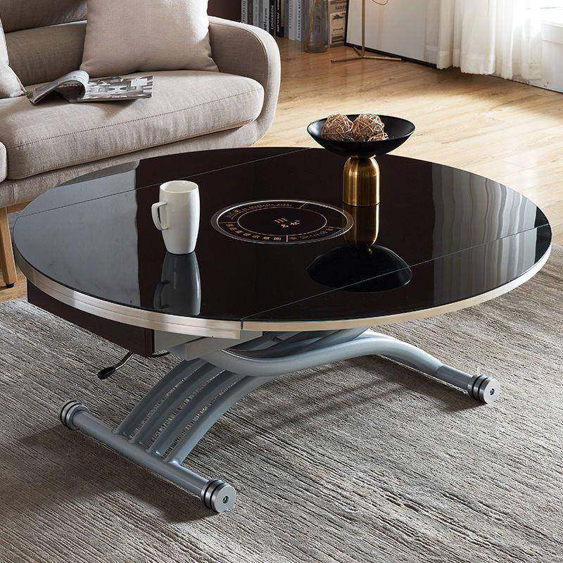 小户型餐桌二合一两用XIY升降功岩板多能几客厅饭茶桌家用折叠玻,住宅家具,茶几,淘宝优惠券,粉丝福利购,淘宝优惠卷