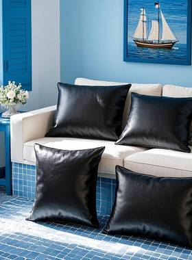 垫荔枝KAM纹皮革抱枕酒沙发靠枕车发用靠背沙店抱枕