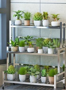 不锈钢花物18043架置架阳放台家用阶梯式多肉物植摆展示架子落地