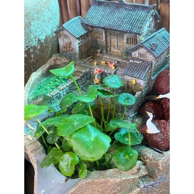 微景观流水古法鱼缸水循环造景过滤器养鱼生态缸庭院水景摆件景观