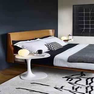 式极皮简卧室双人型床现代轻奢意中62621古风网红小户.艺软包床