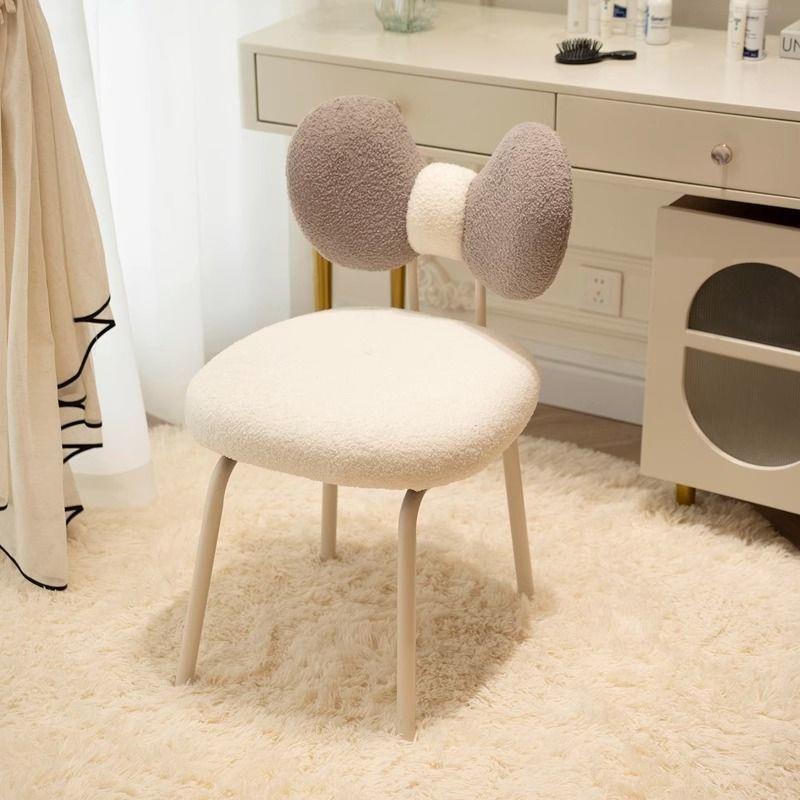 简约蝴旋转化妆凳油梳妆台椅OFE女生卧室家用靠奶背美甲可爱蝶凳