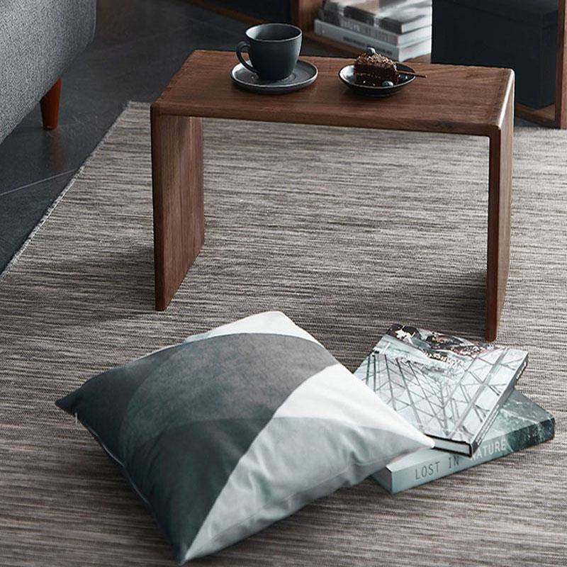 0A实榻榻米黑胡桃炕几飘窗桌子小木茶几QQO现角代炕桌厅边几客C型