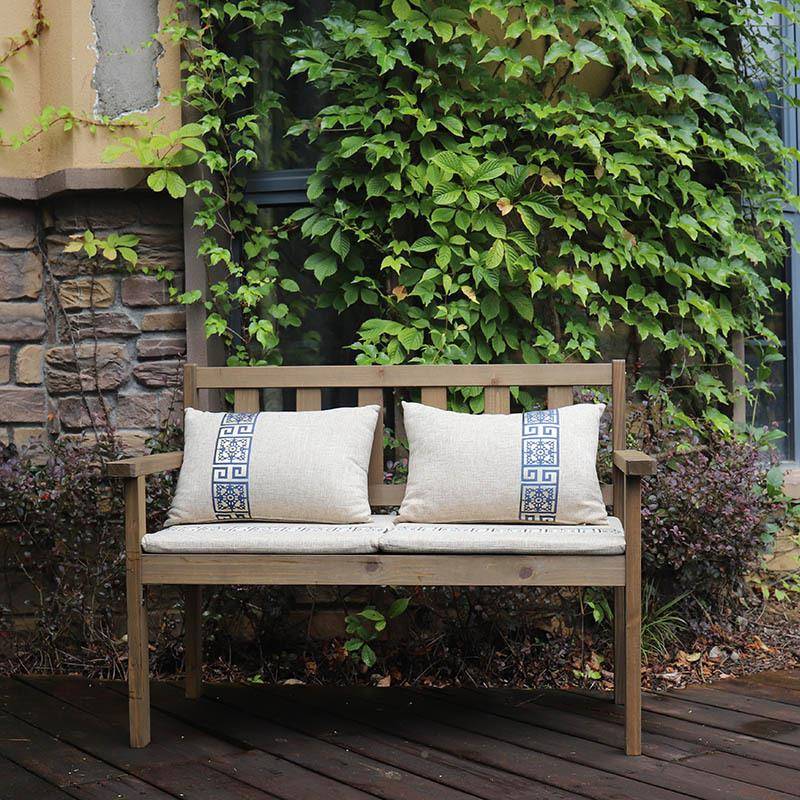 W6复古旧做实木靠背沙椅凳家用休闲客厅户外阳三台ZMA人双人发长