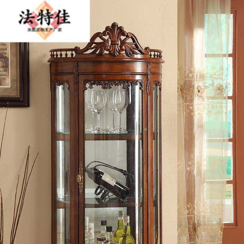 法式古典半圆柜进口边实木雕花储端酒物餐柜高客厅餐93708厅家具