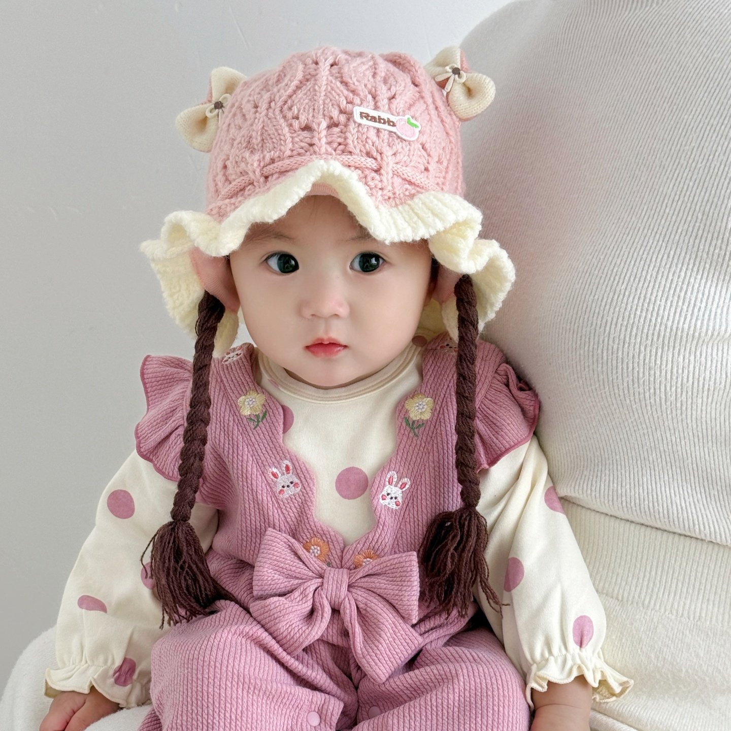 婴儿帽子秋冬季宝宝女假发毛线帽婴幼儿针织帽护耳女童加厚秋冬天,童装/婴儿装/亲子装,帽子,淘宝优惠券,粉丝福利购,淘宝优惠卷