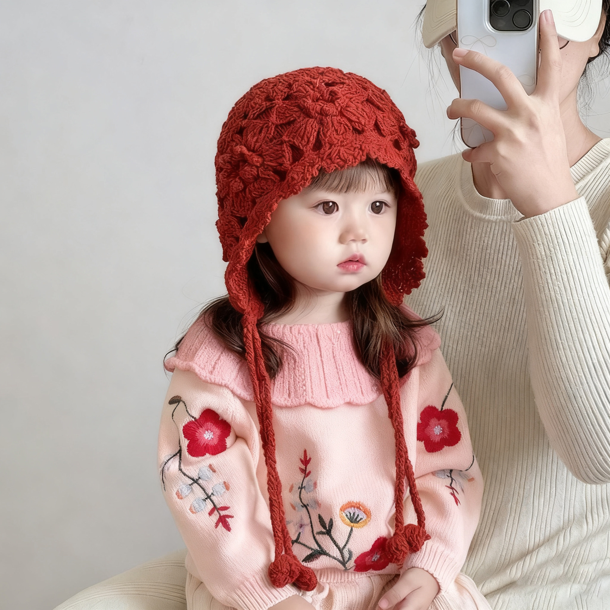 儿童帽子冬天毛线帽韩版洋气手工编织帽宝宝加厚保暖护耳帽防风帽,童装/婴儿装/亲子装,帽子,淘宝优惠券,粉丝福利购,淘宝优惠卷