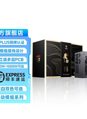 硕一 魔动X600台式机电脑主机箱ATX白色电源铜牌全模组500W金铜牌