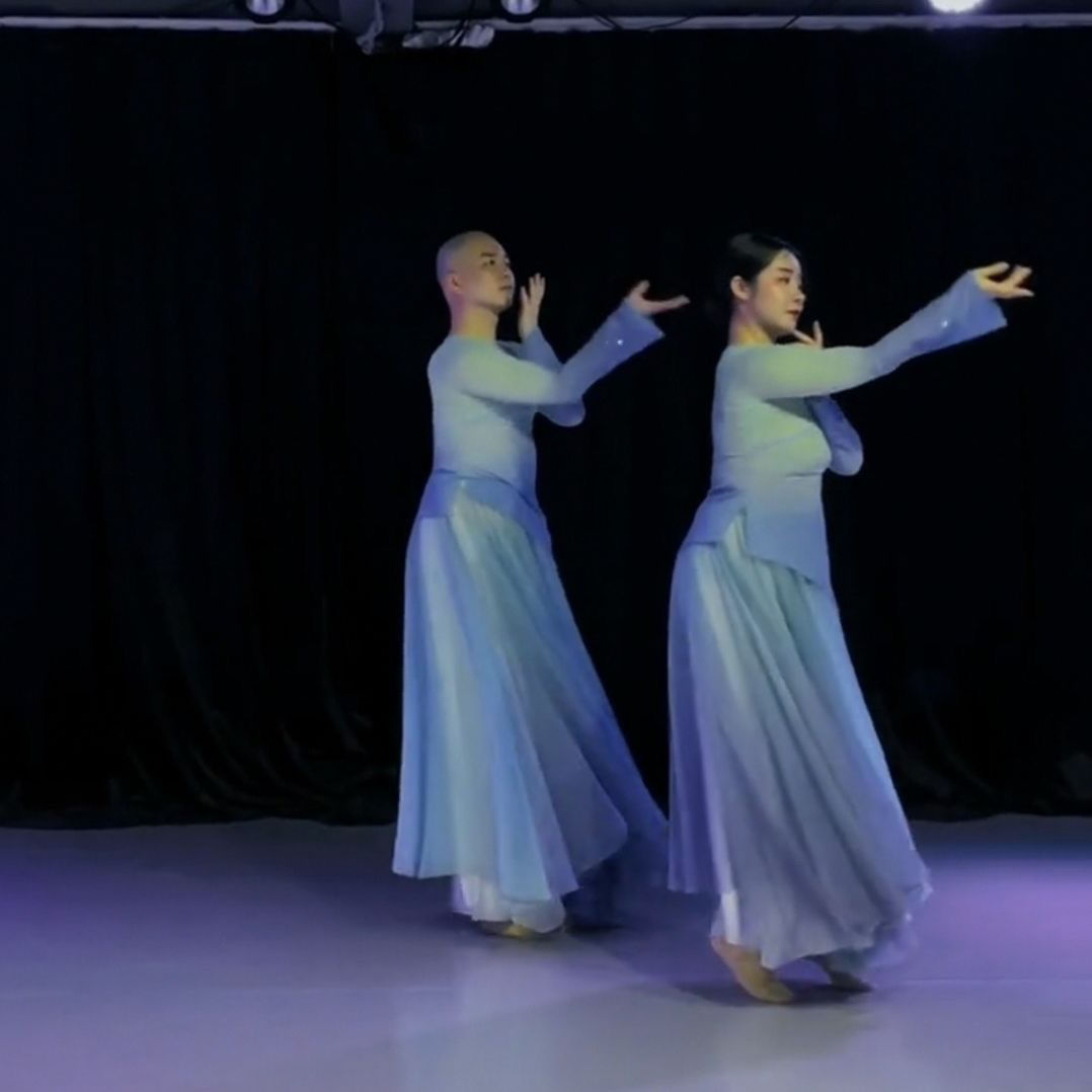 海与天古典舞蹈服套装女仙气飘逸汉唐古风纱衣中国舞练功服演出服