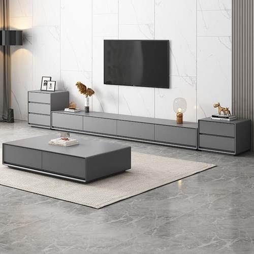 电视柜茶几组合轻奢现代落地电视柜机柜2022新款高端家用实木地柜