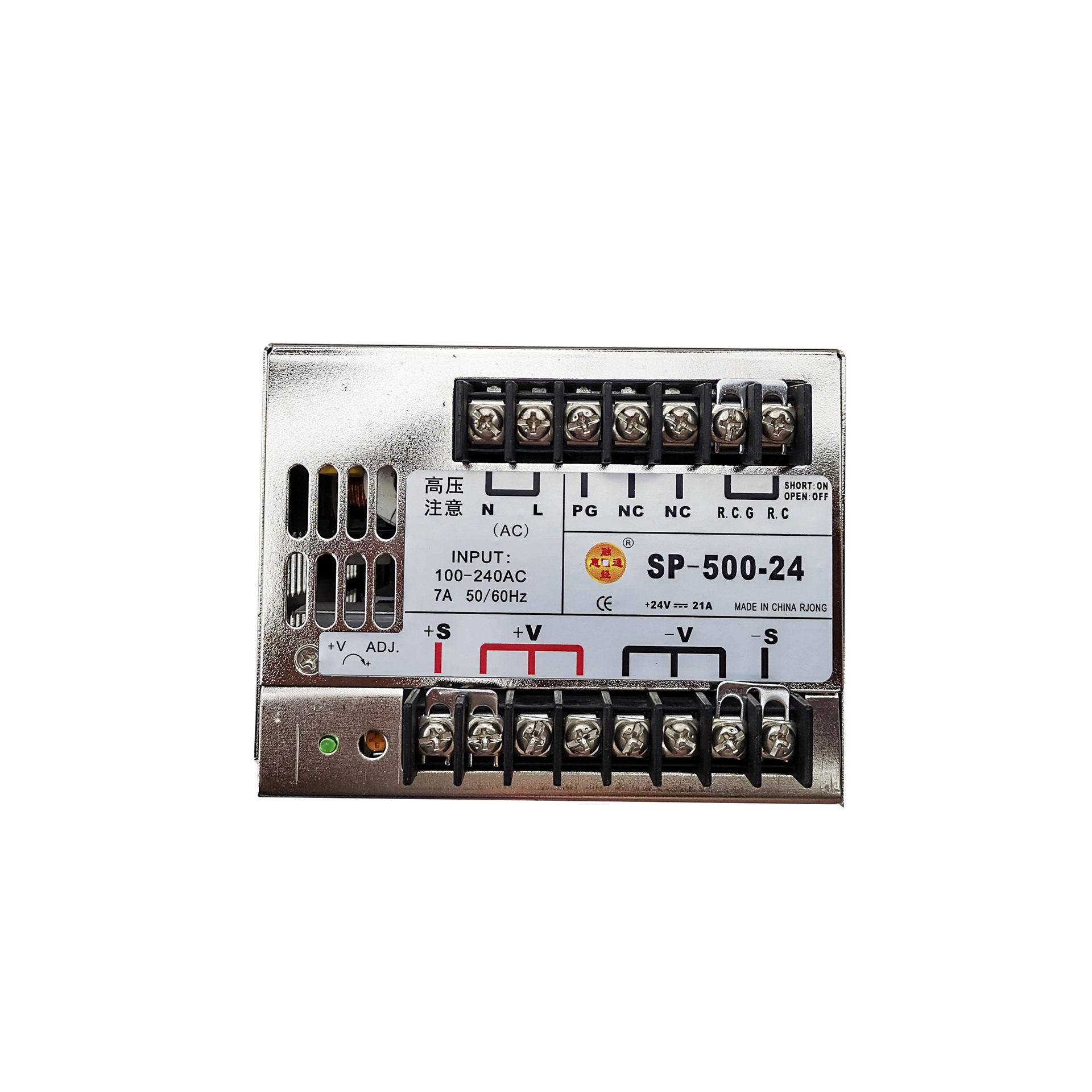 AC100-240V输入500W12V2A24V20A 两路输出的开关电源 DP-500B-24图片
