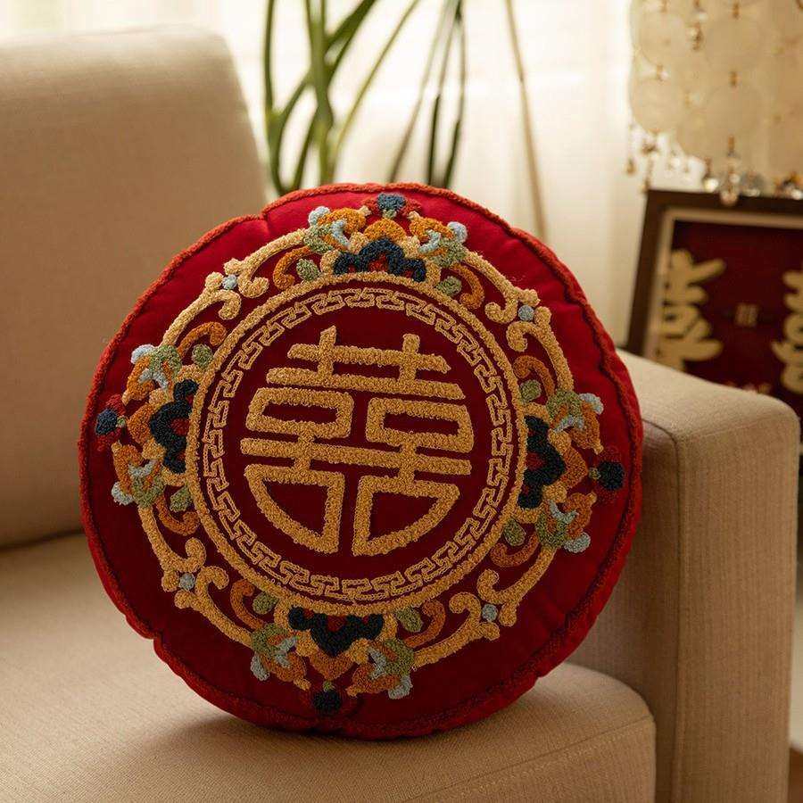 结婚抱枕一对喜字婚房压床红色沙发靠枕新中式靠垫喜庆结婚靠抱枕