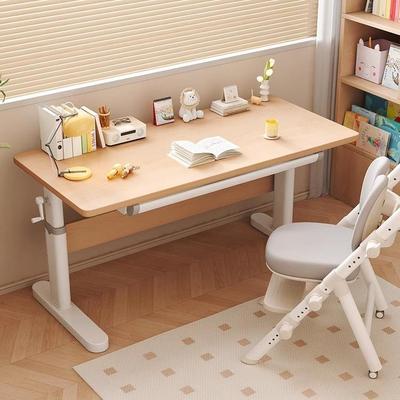 山毛榉儿童学习桌书桌家用小学生专用实木写字桌可升降桌椅子套装