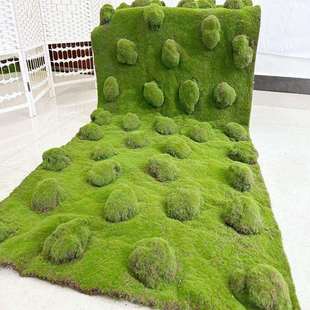 多鼓苞珍珠棉植绒毛苔藓地毯永生青苔墙园林文化馆软装沙盘造景