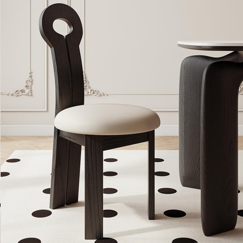 中古钥匙椅家用设计师民宿高靠背餐椅轻奢椅法式复古餐厅实木椅子