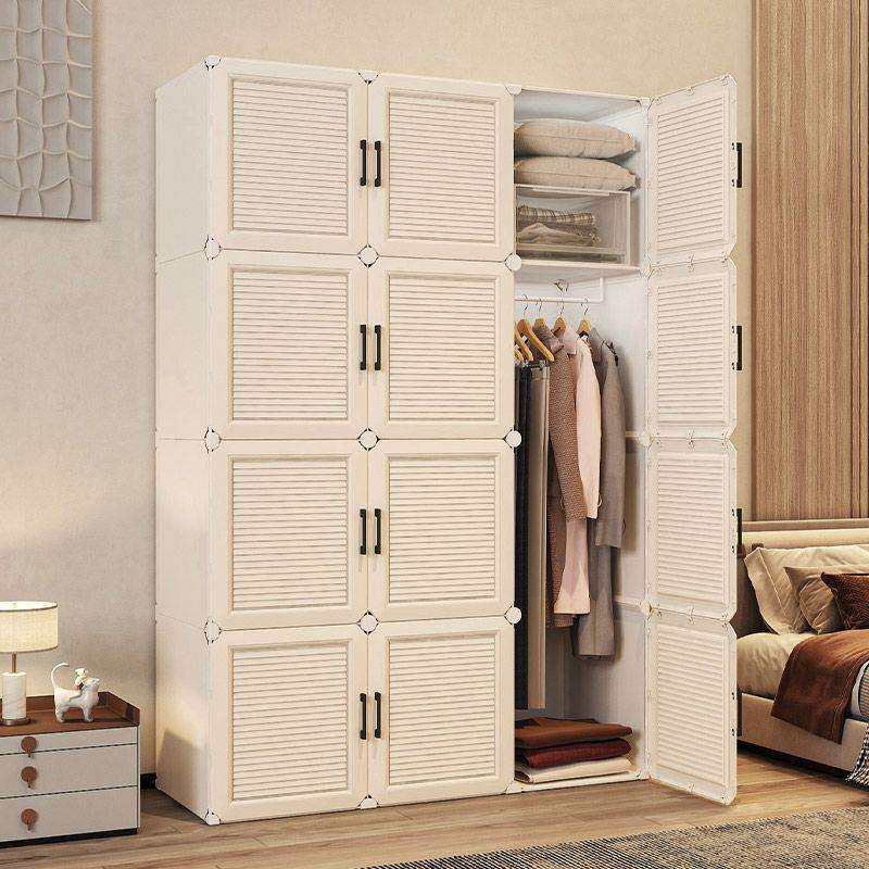 蔻丝简易衣柜家用卧室出租房用组装塑料加粗加固收纳柜网红小衣柜