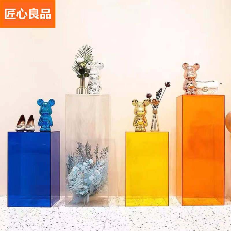 商场亚克力中岛方柱展示架