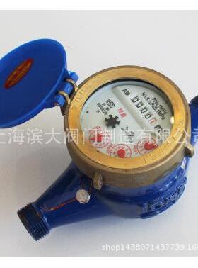 上海沪光水表液封冷水表LXS-40EDN40铜接头铜罩水表