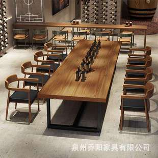 美式职员实木办公桌工作室办公台式电脑桌椅组合多人大型会议桌