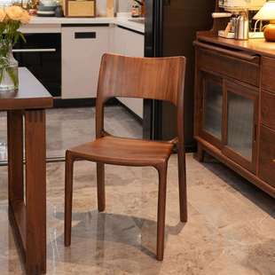 岚山椅北美黑胡桃木餐椅全实木椅子家用现代简约书桌椅休闲靠背椅