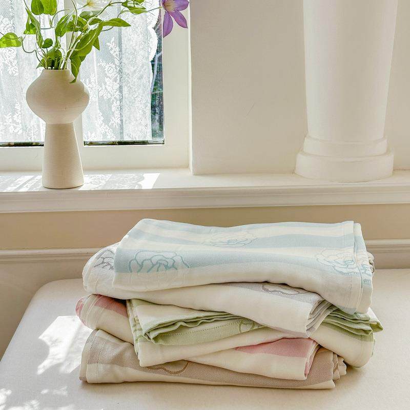 竹纤维单层毛巾被盖毯夏凉被冷感毯竹纤维床单可机洗水洗