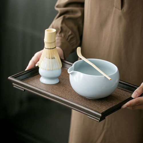 抹茶套装点茶工具陶瓷抹茶碗茶筅打茶盏抹茶粉百本立茶具配件