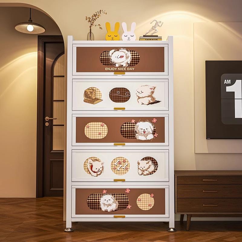 中古风家用书柜钢制靠墙铁艺书架防尘柜落地收纳柜储物柜置物柜子