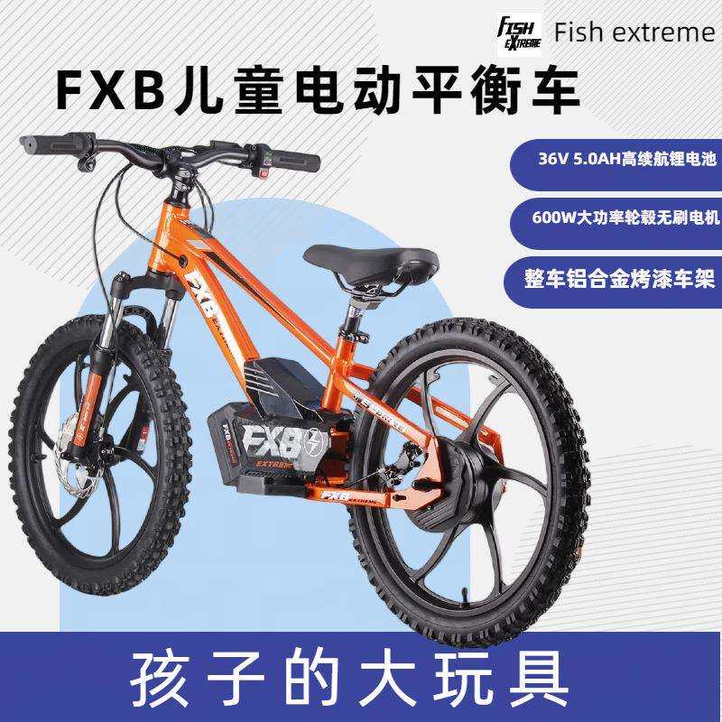 FXB烤漆高配20寸儿童电动平衡车橘色越野公路电竞车5.0AH