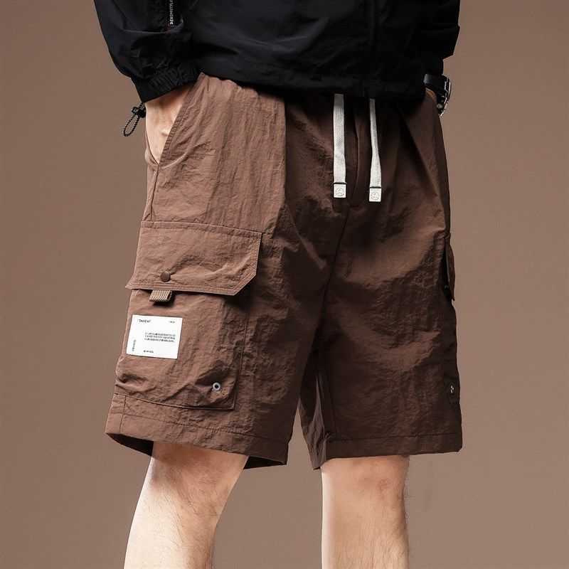 美式薄款速干短裤男士夏季运动休闲中裤子潮牌工装冰丝五分裤男款,男装,短裤,淘宝优惠券,粉丝福利购,淘宝优惠卷