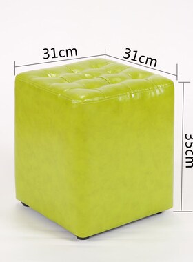 7K凳子实木方凳家用圆凳皮凳皮墩美式客厅沙发凳懒人换鞋凳简约矮