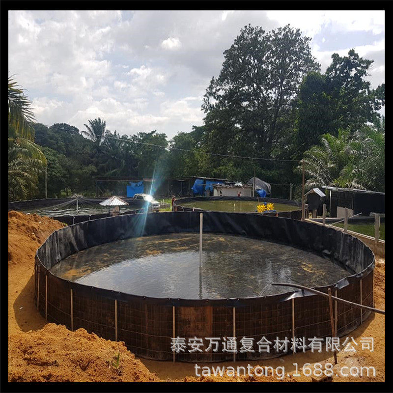 土工膜养鱼池 渔业养殖用可移动圆形鱼池 大型蓄水池