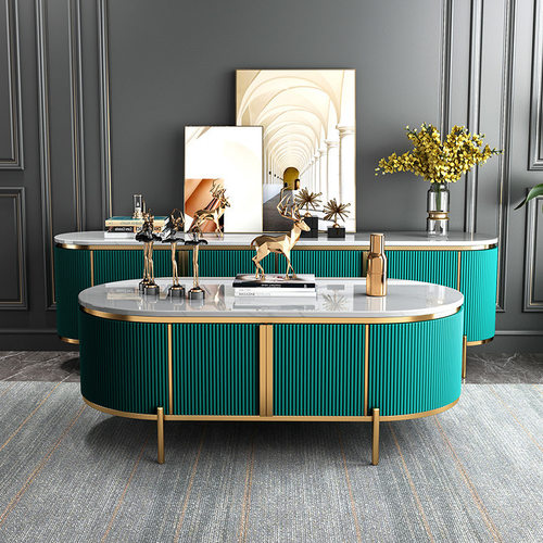 GSQS-511轻奢大理石茶几电视柜现代简约设计师样板房小户型客厅地