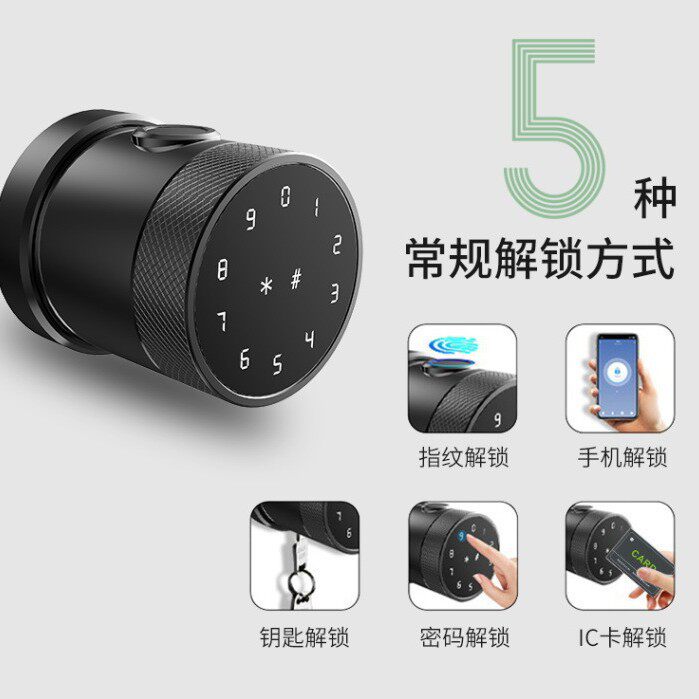 球形涂鸦指纹锁办公室家用公寓民宿木门密码锁通通智能锁迷你锁