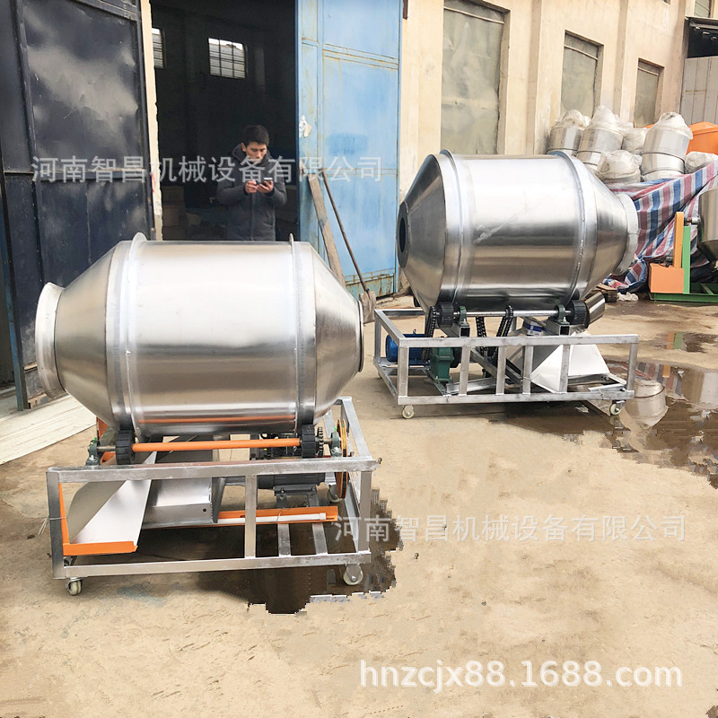 小型滚筒食品搅拌机 不锈钢移动式滚筒混合机 肉馅调味品拌料机
