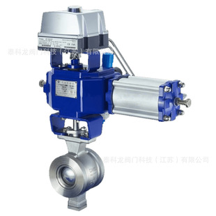 100 125 200 VQ671F不锈钢气动拨叉式 150 V型对夹球阀DN50